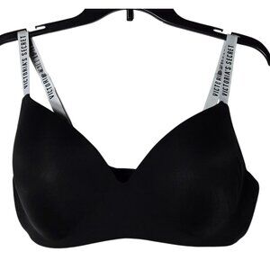 Victorias Secret Black T-Shirt Lightly Lined Wireless Bra Size 38DD Neutral